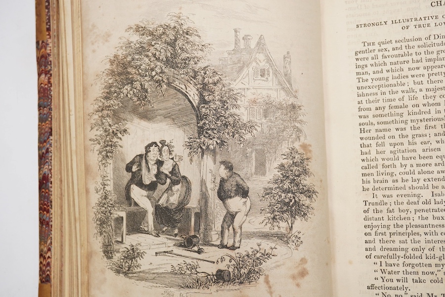 Dickens, Charles - The Posthumous Papers of the Pickwick Club. First Edition. engraved pictorial and printed titles, frontis and 41 plates (by H.K. Browne & Robert Seymour)